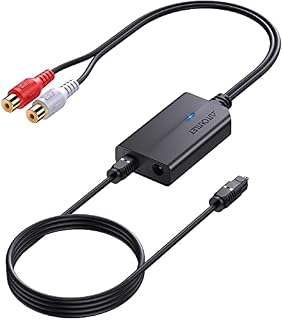 AUTOUTLET Konwerter DA 192 kHz DAC konwerter cyfrowy na analogowy konwerter audio SPDIF Toslink na analogowy audio RCA z kablem optycznym 1 m konwerter cyfrowy na analogowy do HDTV DVD Blu-ray Sky konsoli do gier