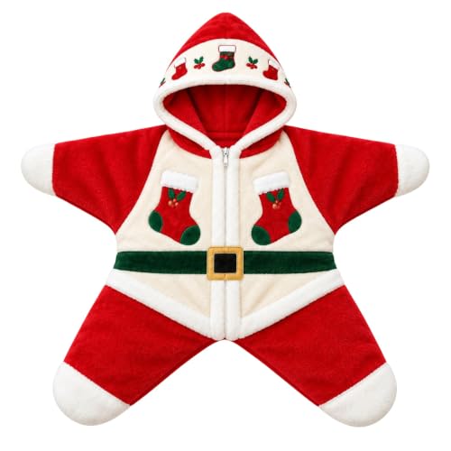 Starfish Baby Outfit Christmas Newborn Hooded Fleece Star Jumpsuit 6 Months - image 4