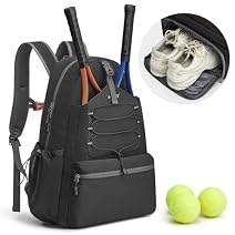 G4Free Tennistasche, Tennisrucksack mit Schuhfach für Herren Damen