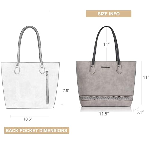 Image of Montana West Woven Tote Bags for Women Purses and Handbags with Back Zipper Pocket