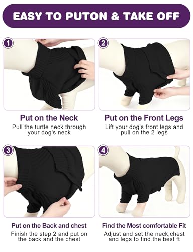 Image of Dog Sweaters for Small Medium Large Dog, Classic Turtleneck Pet Clothes Warm Thermal Doggy Winter Coat, Thick Double Knitting Collar Pullover Cold Weather Puppy Jacket for Indoor & Outdoor Wear