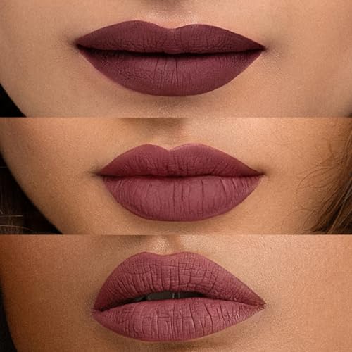 Image of SUGAR Cosmetics - Smudge Me Not - Liquid Lipstick - 18 Divine Praline (Dusty Burgundy) - 4.5 ml - Ultra Matte Liquid Lipstick, Transferproof and Waterproof, Lasts Up to 12 hours
