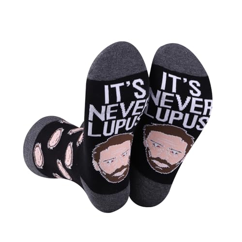 G2TUP Doctor Gregory Socks TV Series Inspired Gift Its Never Lupus Socks For TV Series Fans Doctor Gregory Merch (Its Never Lupus)