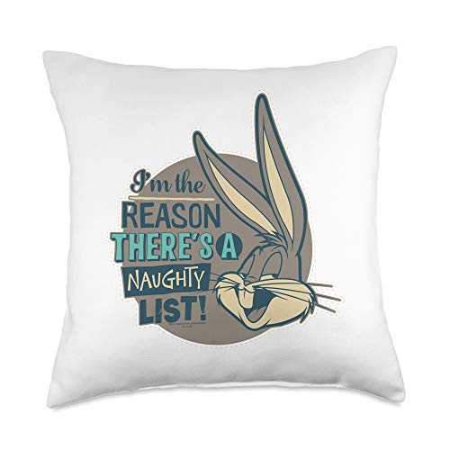 Looney Tunes Bugs Bunny Naughty List Throw Pillow, 18x18, Multicolor