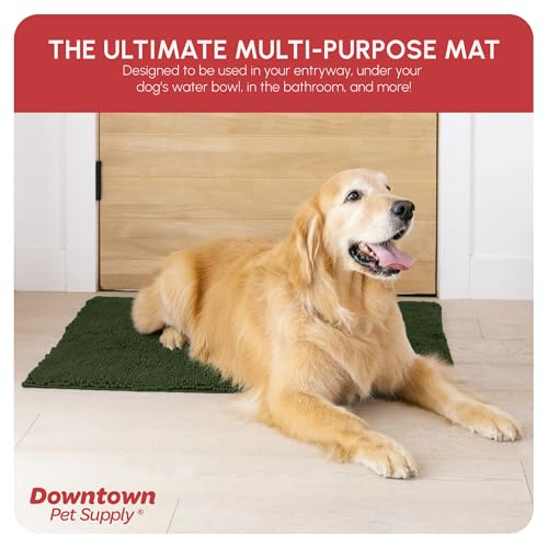 My Doggy Place Dog Mud Mat, 36" x 26" Chive – Thick Microfiber Entry Rug for Snow, Mud & Salt – Absorbent, Quick-Dry, Washer-Safe & Non-Slip, Large - Thumbnail 4