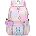 Spotted Tiger School Backpack for Girls Backpack with Lunch Box Aesthetic Backpacks for Teen Girl Backpacks School Bag Bookbag (Pink)