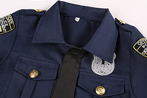 Viyorshop Kids Police Costume Deluxe Police Officer Costume Cop Set For Halloween Cosplay Dress Up Costume(5-7 Years) #TOP2