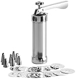 IBILI Churrera-Máquina de pastas-Acero Inoxidable-Incluye 13 Discos y 8 boquillas-Churros Rellenos, Aluminio, Centimeters