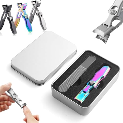 Luxgrip Nail Clippers,Luxgrip - The Luxurious Ultra Sharp Nail Clippers,Splash-Proof Nail Clippers with Catcher,Portable Ultra S