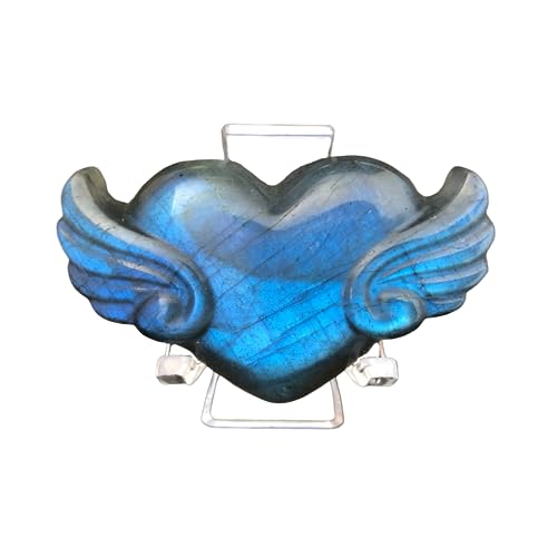 Crystal Heart Stone Labradorite Heart Crystal Healing Stones Crystals and Stones Labradorite Stone Crystal Heart with Wings