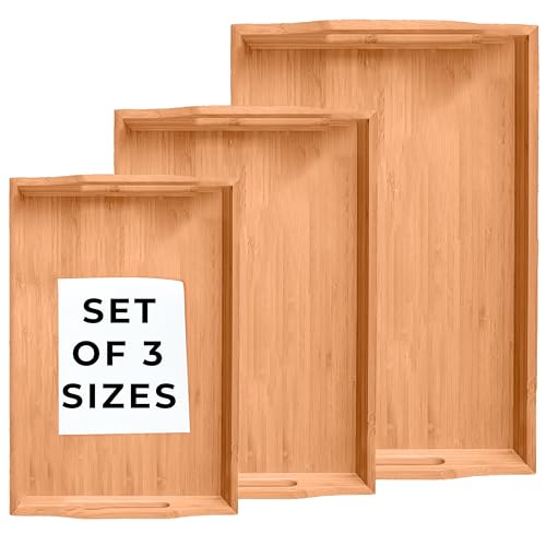 Prosumers Choice Wooden Tray - Light Brown Serving Trays with