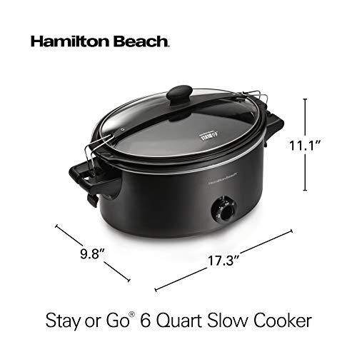 Hamilton Beach Stay or Go Portable Slow Cooker with Lid Lock, Dishwasher-Safe Crock, 6-Quart, Black 33261 - image 8