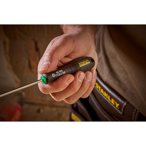 STANLEY 0-65-396 Tamper Tournevis Tt20 100 Mm - Gamme FATMAX - Fabriqués En France - Lame En Acier - Sablage De L'Empreinte - Poignée Soft Grip - Liaison Quasi Incassable - Finition Anticorrosion