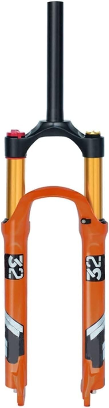 AZQOHMIS 26/27.5/29 Inch Mountain Bike Suspension Fork, Magnesium Alloy, 140mm Travel, 9mm QR Axle, Disc Brake Compatible MTB Front Fork 26in