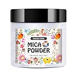NTWJNJY White Makalon Mica Powder,Neon Pigment Powder, Bright Color Mica Powder for Epoxy Resin,Skin,Nail Art,Soap Making,Eyeshadow,Painting,Slime,DIY Crafts,Jewelry,tie dye,and Candle(50g/1.7oz)