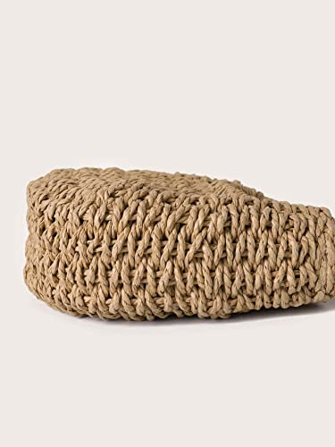 Verdusa Women's Half Round Straw Crossbody Bags Travel Beach Purse Shoulder Bag4