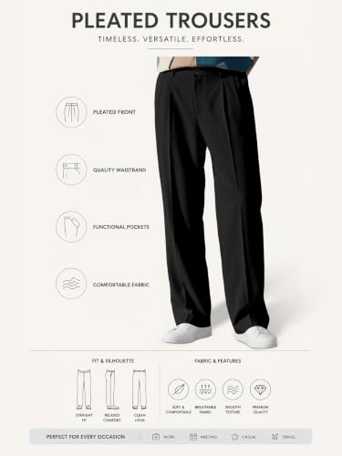 Image of FTX Men's Korean Style Casual Trouser | Premium Lycra Stretch Fabric | Smart Regular Fit | 2 Side Pockets | Comfortable Stretchable Everyday Wear Pants