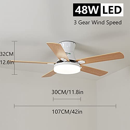 Ventilateur de plafond silencieux à 3 vitesses et télécommande LED - 3