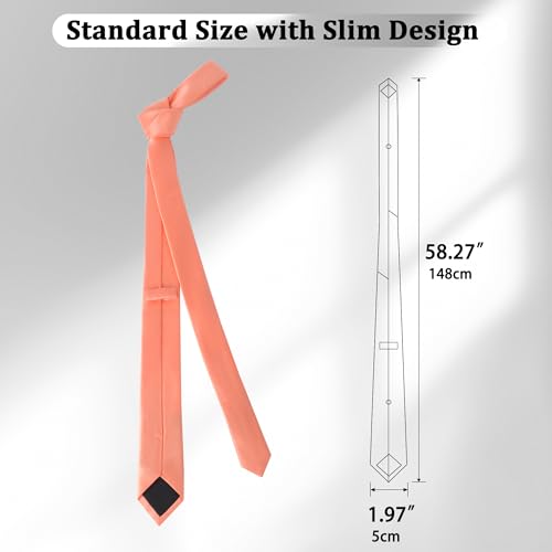 Image of Landisun Black Tie Men Women Solid Skinny Ties Slim Ties Satin Tie