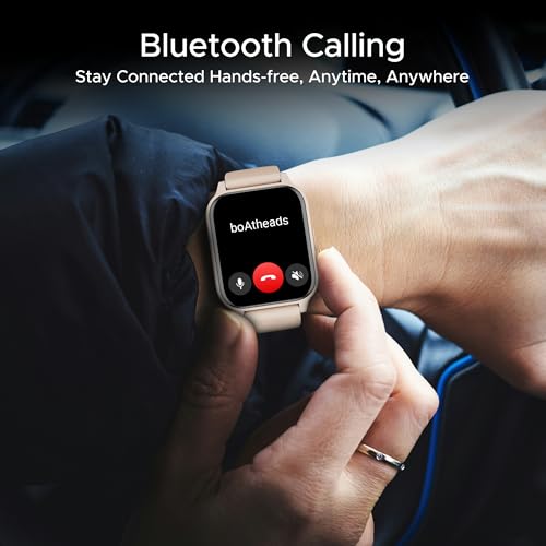 Image of Boat Wave Call 2 Plus Smart Watch w /Bilingual Support (Hindi /English), 1.96 inch(4.97 cm) HD Display, BT Calling, 100+Sports Modes, Animated Watch Faces, Voice Assistant(Cherry Blossom)