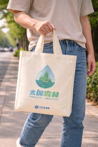 شنطة يد كبيرة توت قماشية قابلة لاعادة الاستخدام وصديقة للبيئة بمقابض طويلة من القطن المتين للتسوق والعمل والمدرسة والاستخدام اليومي (بيج طبيعي)