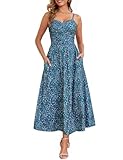 Annebouti Summer Spring Maxi Sundresses for Women 2025 Casual Boho Sleeveless Open Back Floral Graduation Easter Hawaiian Beach Wedding Guest Flowy Long Dress Purple Green M