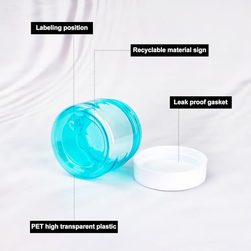 Travel Containers for Toiletries Plastic Cream Jars TSA Approved 2oz 4 Pack Refillable Cosmetic Containers Leak-proof Travel Size Toiletries with Lid for Face Body Hand Cream(4Color)4