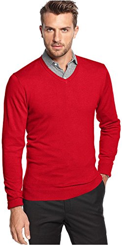 Slim-FIT V-Neck Sweater Bitter RED 