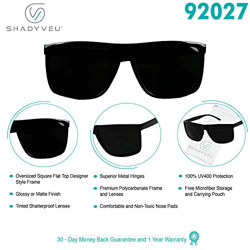 ShadyVEU Classic Oversized Square Sunglasses Flat Top Minimalist Lightweight UV400 Large Shades4