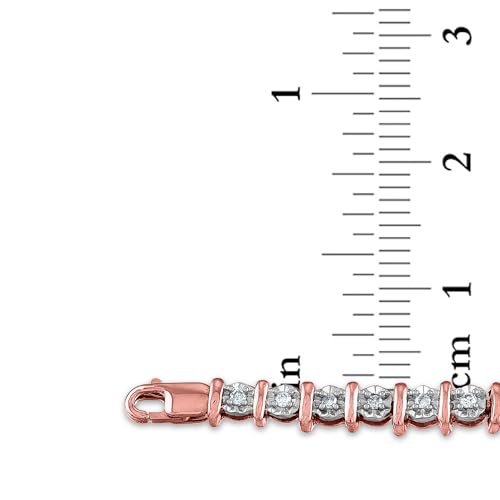 Image of 1 /2 Total Carat Weight (CTTW) Round Diamond Tennis Bracelet Available in 10K White, Yellow & Rose Gold With Length 7 Inches