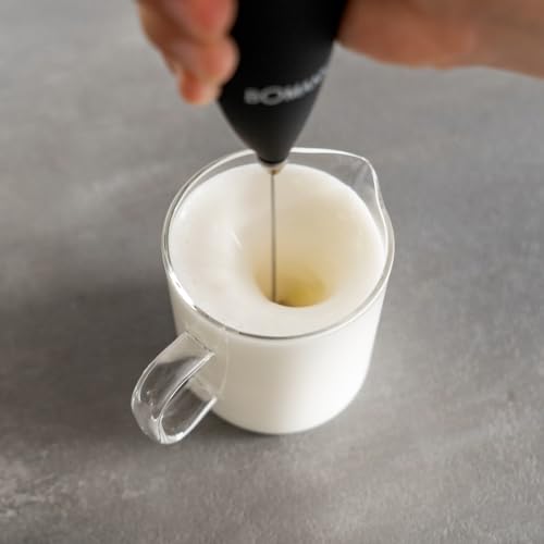 Miniatura 6 de Bomann MS 344 Espumador de Leche, Funciona con 2 Pilas AA, Acero Inoxidable, Negro