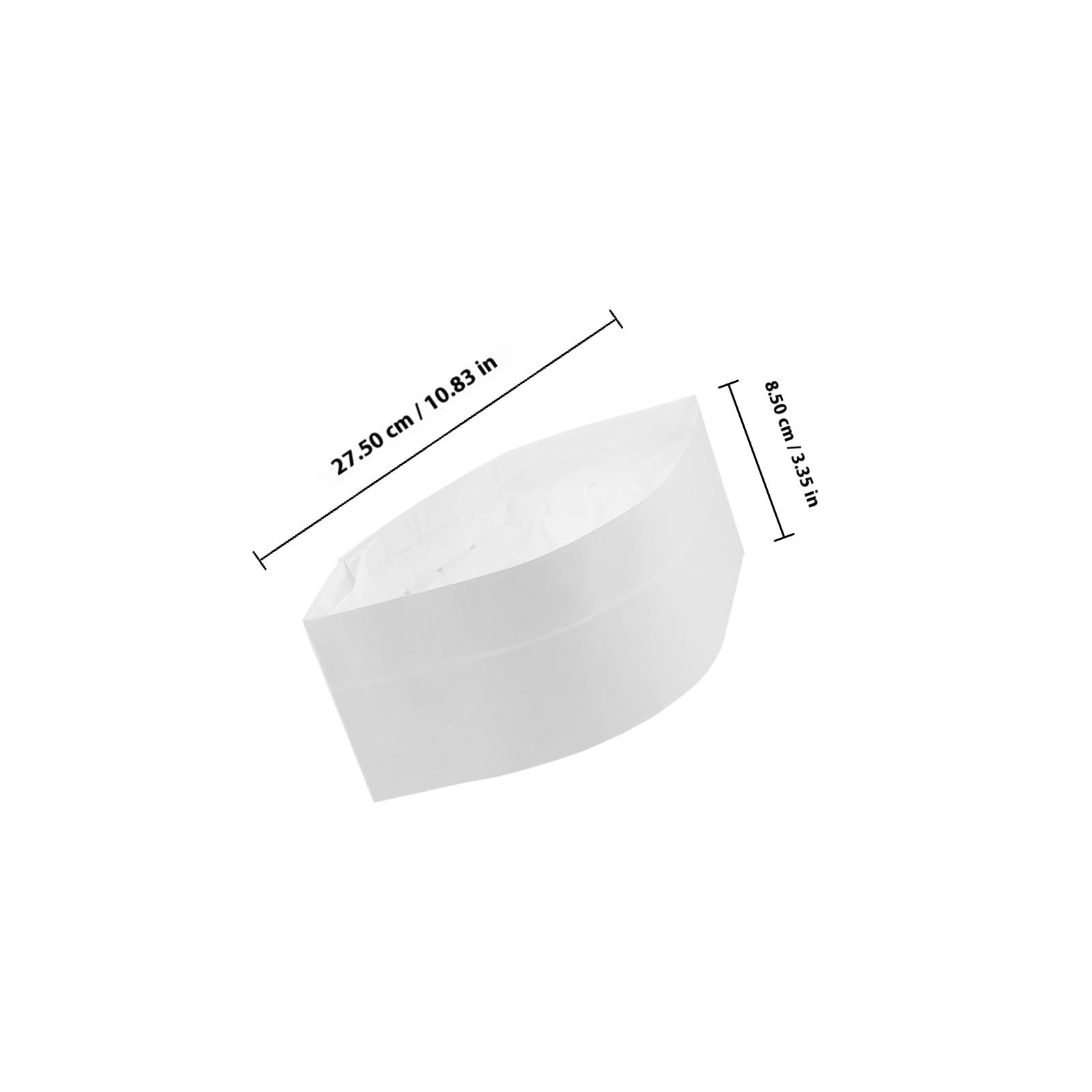 Cappello in Carta Bianco Usa e Getta 20 Pezzi 55cm per Cucine