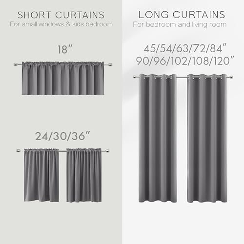 Image of KOUFALL Light Grey Blackout Curtains 84 Inch Length 2 Panel Sets for Dining Room Darkening Black Out Hotel Sunblock Light Blocking Curtins /Living Room Bedroom,Gray