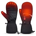 SAVIOR HEAT Heated Mittens for Men and Women, Rechargeable with Touchscreen 7.4V 2200mAh Battery Waterproof Ski Gloves for Skiing Snowboarding Camping Hiking