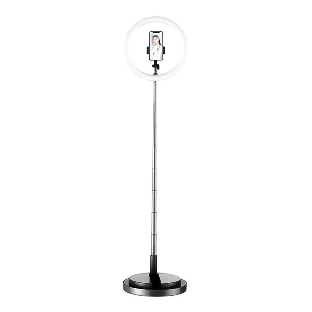 Lampada ad Anello a LED da 10 Pollici con Tubo Morbido con Supporto Regolabile, Telefono con Fotocamera per Selfie da Studio con Supporto Tondo Video telescopico dimmerabile