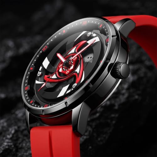 Image of GOLDENIZE FASHION Branded Men's Sport Quartz Watch Arrow Wheel Dial 360 Rotating Casual Fashion Stainless Steel Alloy Mens & Boy's Luxury Metal Gift Creative Watch