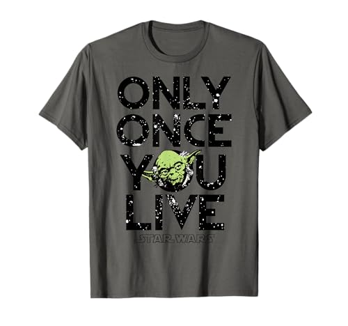 Star Wars Yoda Lives Once t-shirt geek imprim&eacute; col rond v&ecirc;tement homme