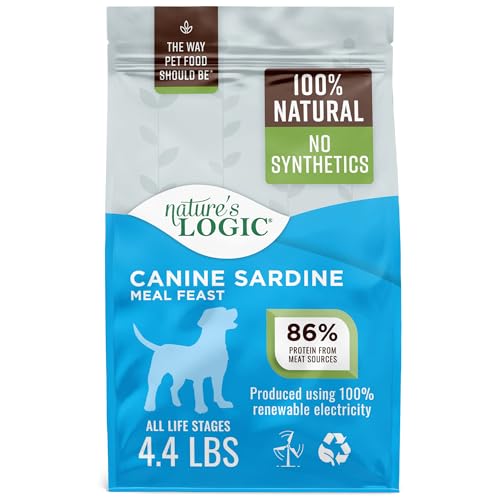 Nature's Logic Dry Dog Food - 100% Natural - No Synthetics - For All Ages, Sizes, Breeds - Free From Common Allergens, High Protein - Sardine Meal Feast, 4.4lbs