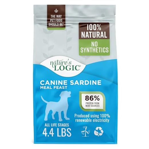Nature's Logic Dry Dog Food - 100% Natural - No Synthetics - For All Ages, Sizes, Breeds - Free From Common Allergens, High Protein - Sardine Meal Feast, 4.4lbs
