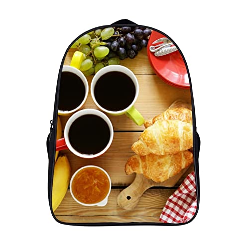 Sac à dos scolaire léger et ergonomique motif Petit déjeuner pour enfants