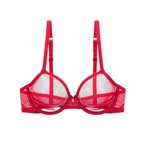 Sexy ungefütterter, Ultra-dünner, Durchsichtiger Netz-BH, ungefüttert, Stahlring, Transparenter Spitzen-BH