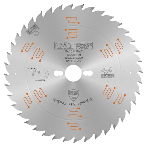 CMT Orange Tools 285.640.10M brzeszczot do piły tarczowej hw 250 x 3,2/2,2 x 30 z40 15atb, chromowany