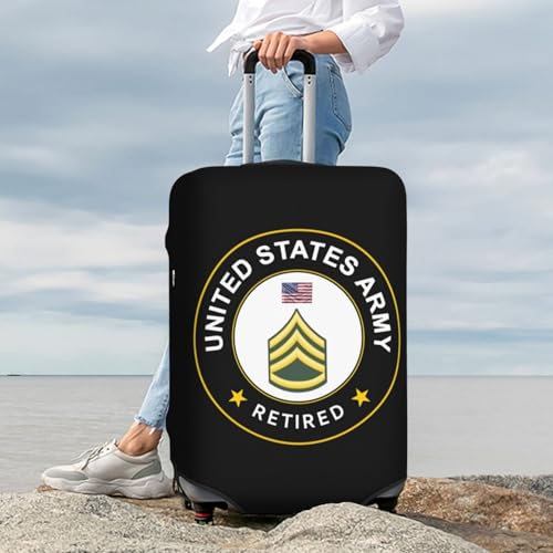 US Army Staff Sergeant Retired Protect Your Luggage in Style with Our Suitcase Cover - Ideal for Travelers and Business Trips! Medium2