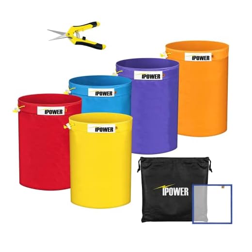 iPower Bubble Bag 5-Gallon 5-Pack with Storage Bag, 25 Micron Press Screen and 6.5-Inch Hand Pruner, Upgraded Version