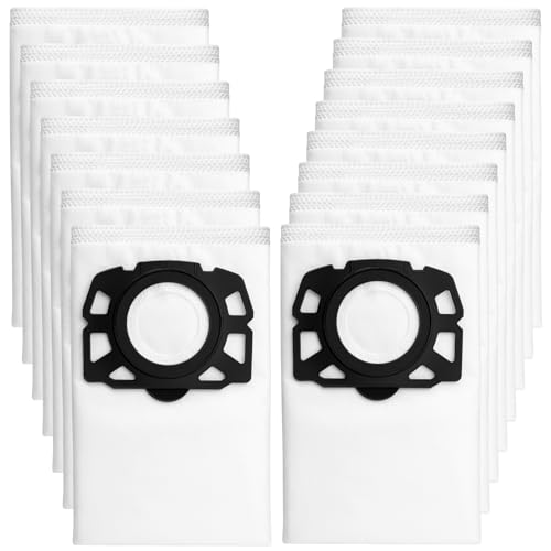 Inwee 15 Bolsas de Aspiradora para Kärcher 2.863-006.0, WD4, WD5, WD6, KFI 487, Bolsas de Filtro de Polvo para Aspiradora Karcher MV 4,MV 5, MV 6,WD5P,WD6P Aspiradora en Seco y Húmedo