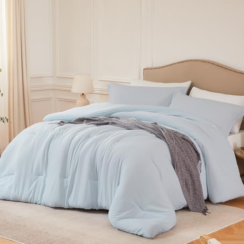Twin Comforter Set SkyBlue - 2Pcs Lightweight Bedding