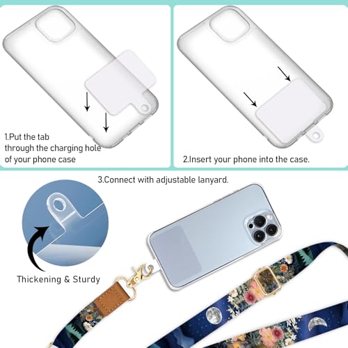 Image of Piefly Cell Phone Lanyard Crossbody Wrist Strap Adjustable for Women Night | Travel Daily Cruise, Around the Neck, Hands-free, Universal, Fit Keys ID badge, Accessories, Compatible with Most Smartphones