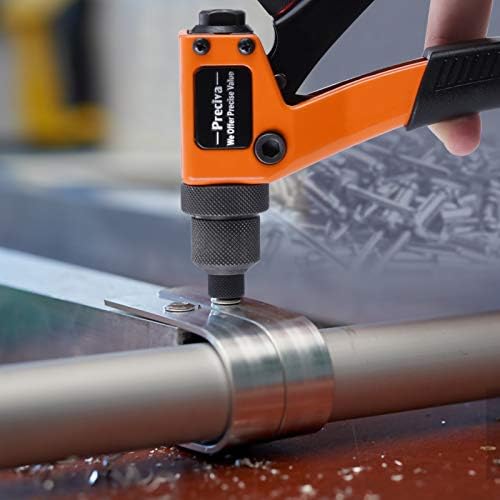 Rivet Gun Kit, Preciva Riveting Gun Tool, Hand Rivet Plier Kit, Heavy Duty Rivet Gun, Professional Pop Riveting Tool Kit with 150 Rivets 2.4mm 3.2mm 4mm 4.8mm Four Sizes