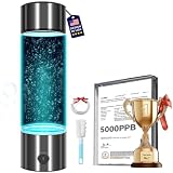 2026 New Hydrogen Water Bottle-Hydrogen Concentration up to 5000 PPB【SGS-Certified Hydrogen Generator】2026 SPE/PEM Technology Odorless Double Hydrogen Content for Sports/Home/Office/Travel HC2