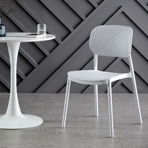 Image of Dream Furnishing - Set of 8 Stackable Dinning Chairs for Home Cafe Office Hotel for Indoor and Outdoor Patio (White Set of 8)